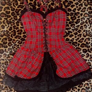 Lip Service Plaid O-RING Halter Dress